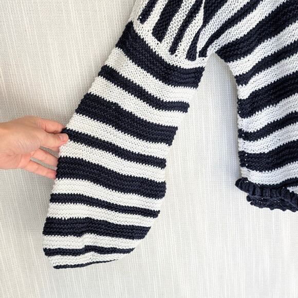 Apiece Apart Cotton/Linen Knit Striped Scoop Neck Long Sleeve Sweater, size S - Picture 4 of 8